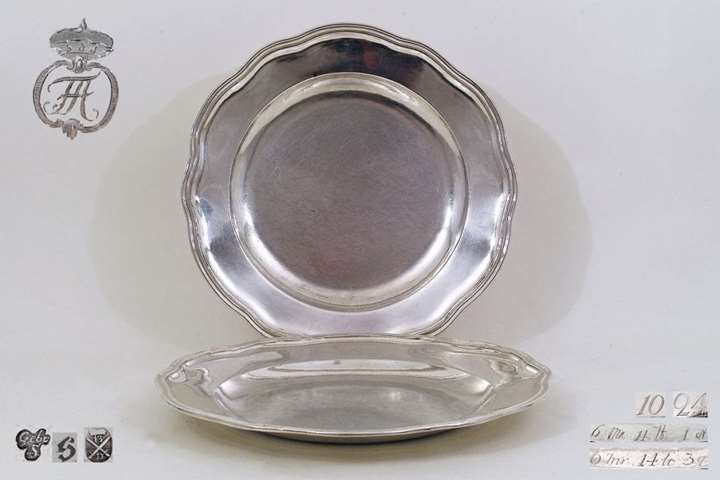 Set of two Plates, Silver from the Royal Collection of the House of Wettin, King and Elector of Saxony and Duke of Warsaw Frederick Augustus I/III (1750-1827)